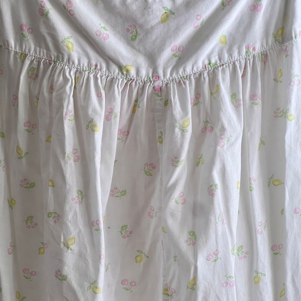 Eileen West Nightgown Womens XL Cotton Floral Lace Sleeveless White Sleep Dress - Picture 8 of 11